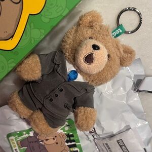 NEW open box Ted2 Popmart secret Plush Teddy Bear Keychain in Suit soft cute toy